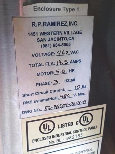 Used Oven, Belt, 34" X 12', EFS, Mdl FTO-3216, Gas-Fired, S742513 #S742513