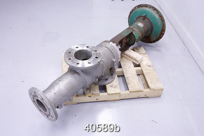 Used Fisher Direct Steam Injection Heater Valve, 6x6x6", Stainless Steel Body #40589