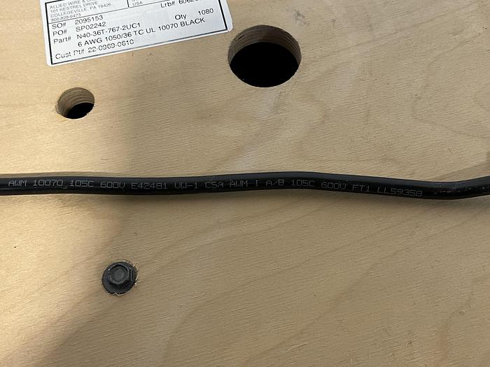Used Allied Wire 2095153, 6 AWG, 1050/36TC UL, 600V, VFD Control Cable Approx 1000 Ft
