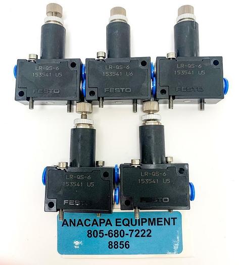 Used Festo LR-QS-6 153541 Pressure Regulator Lot of 5 (8856)W