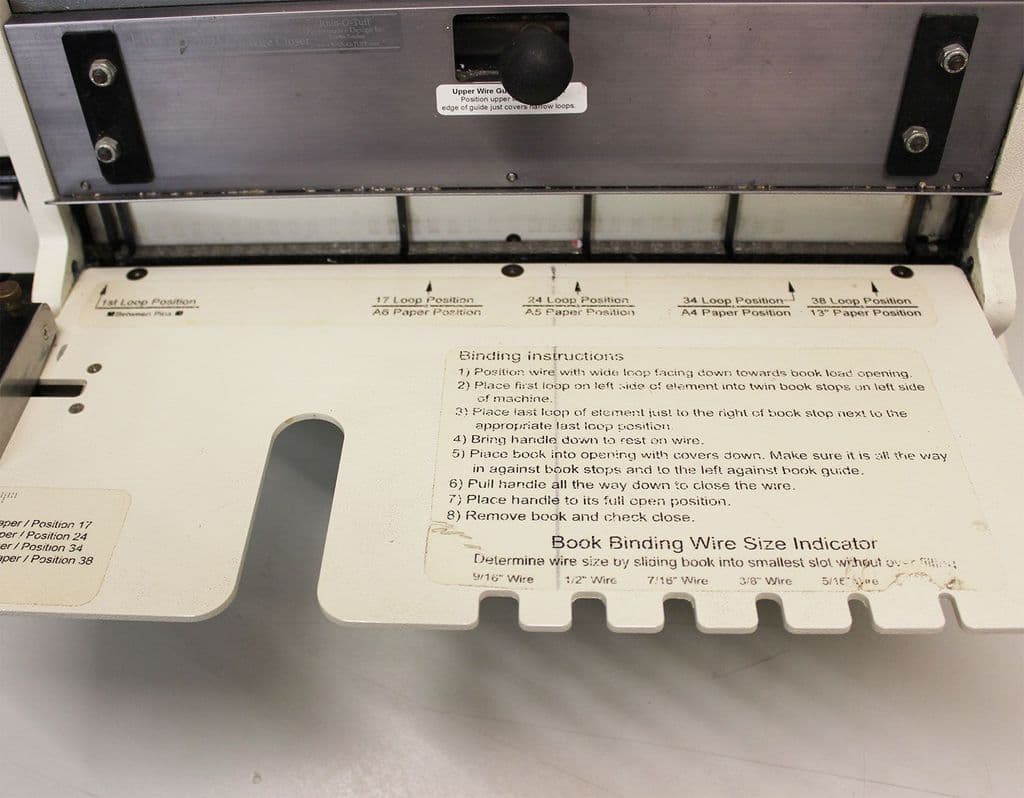 Used Pre-owned Rhino-tuff (Onyx) HC8300 / HD8370 Manual Wire-Bind Closing Unit