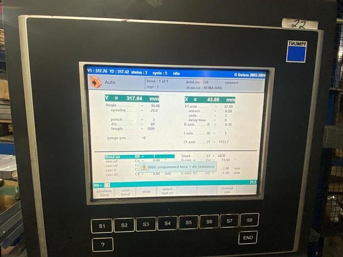 Used 2003 Trumpf TrumaBend V230 CNC Pressbrake