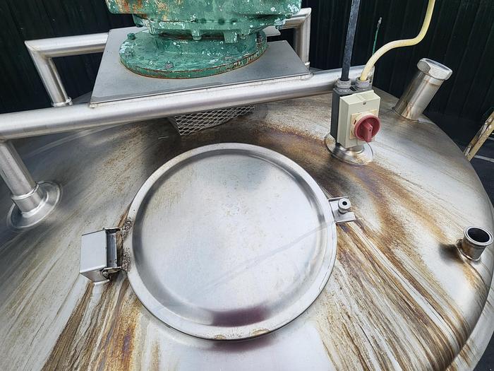 Used 1,000 GALLON CHERRY BURRELL DOME TOP CONE BOTTOM PRESSURE WALL PROCESSOR - S/S