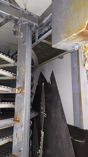 Used Tunel zamrażalniczy spiralny w kontenerze, "Frigoscandia", szerokość taśmy 410 mm.