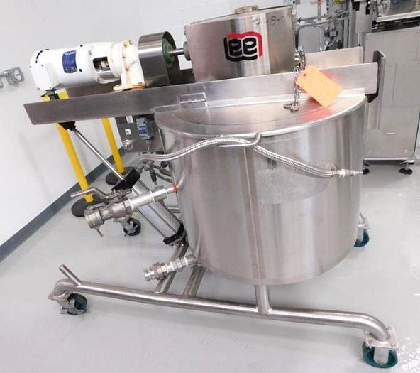 Used 40 GALLON LEE DOUBLE MOTION MIX KETTLE - S/S - 40 PSI JACKET