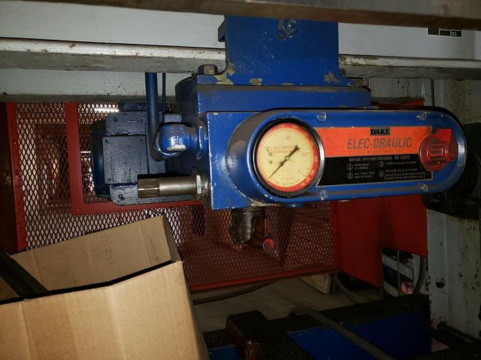 Used 75 Ton, Used Dake Sliding Ram Electric/Hydraulic H-Frame Press. With guards.
