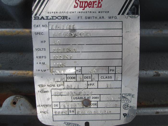 Used Baldor EM4312T 50HP Industrial Drive Motor