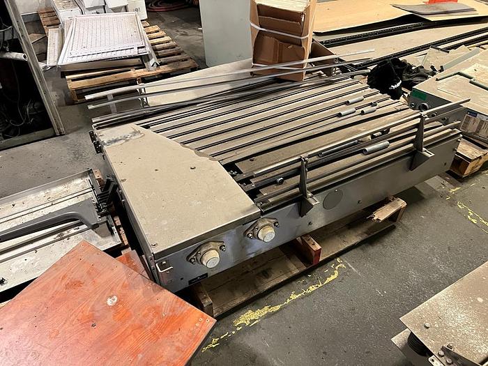 Used Stainless steel case and pallet conveyor to feed palletizer