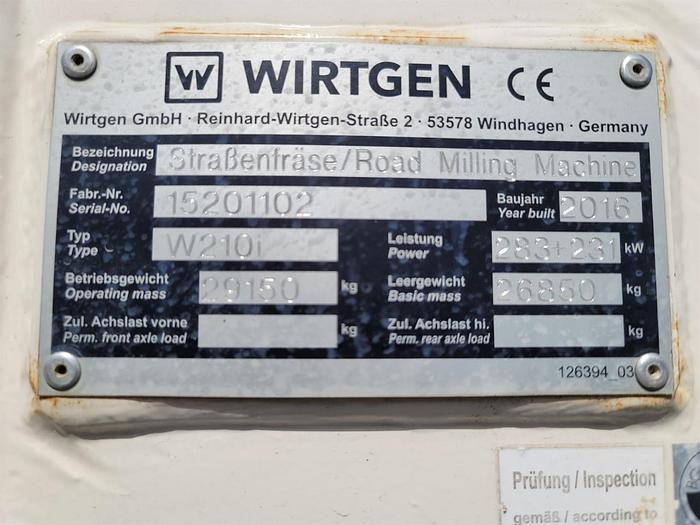 Used 2016 Wirtgen W210i