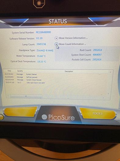 Used Cynosure PicoSure Laser 755 nm~ Tattoo removal ~Wrinkles~ Acne scars ~ lesions