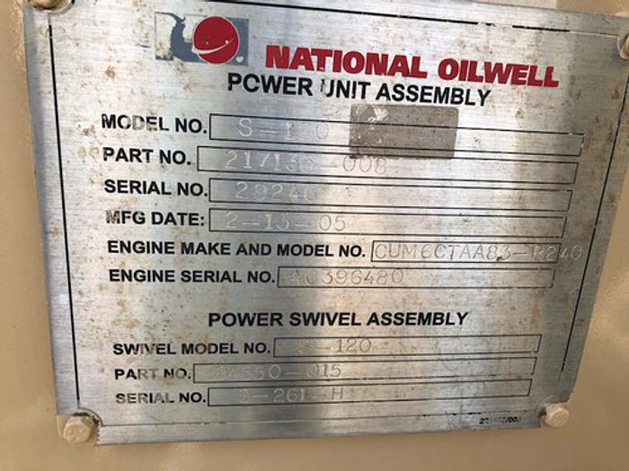 Used NOV S-120 3.5 Power Swivel