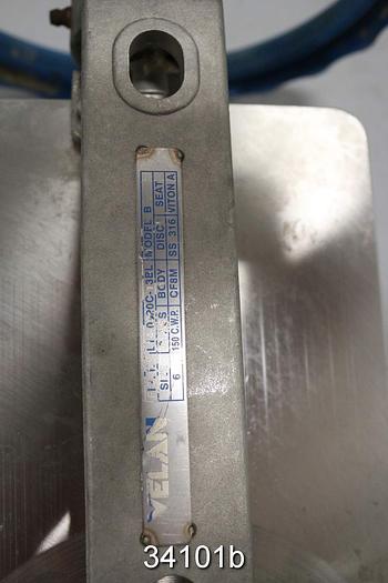 Used Velan 6" Hand Operated Knife Gate Valve #34101