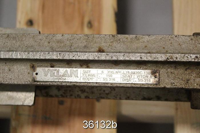 Used Velan 6" Hand Operated Knife Gate Valve, L14-0320C-13BL #36132