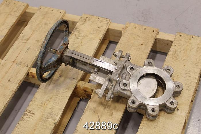 Used Dezurik 4" Hand Operated Knife Gate Valve #42889