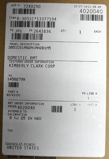 Used ROSEMOUNT 3051CG1A02A1AH2B1M5 PRESSURE TRANSMITTERS (EIGHT AVAILABLE)