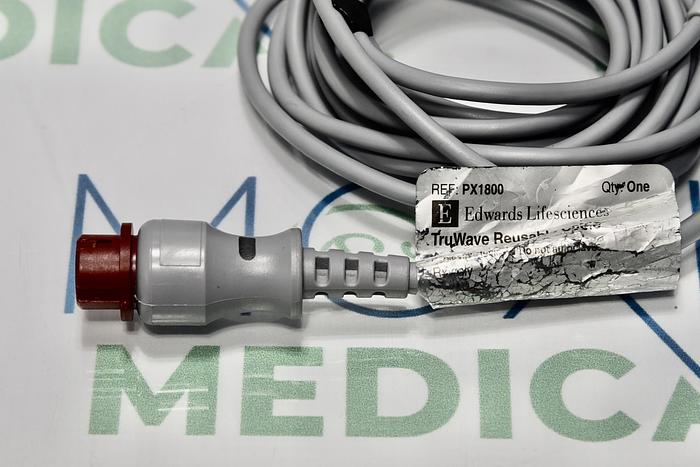 Used Edwards Lifesciences TruWave Reusable Cable, Model PX1800, Ref: 896083021