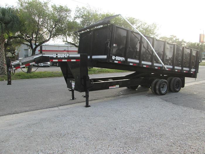 Used 10 Ton Gooseneck Dump Trailer 20' Long X 8' wide