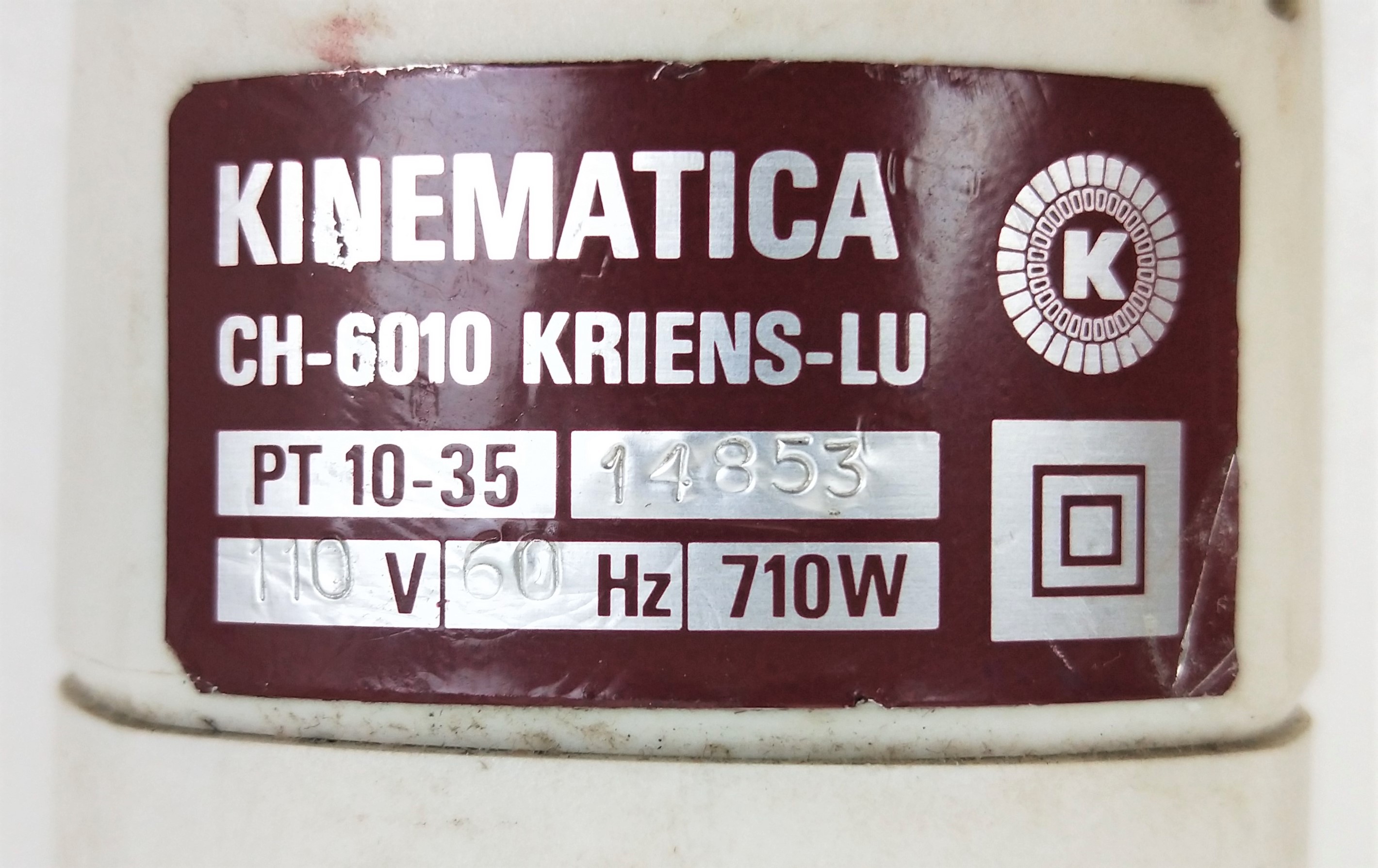 Used Kinematica (Brinkmann) Polytron PT 10/35 Blade-type Homogenizer with PCU-11 Controller and Probe