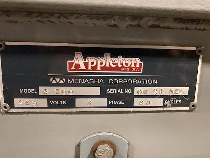 Used 120" APPLETON MODEL S200 SEMI AUTOMATIC CORE CUTTER 3" DIAMETER SHAFT