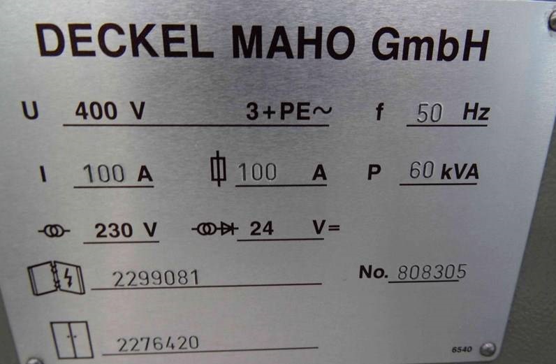 Usado DECKEL MAHO DMC 65V CNC Centros de Mecanizados #4473