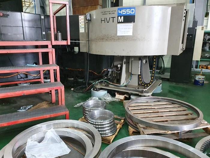 Used 2015 HWACHEON HVT 4550TM CNC 3 AXIS VERTICAL LATHE W/MILLING