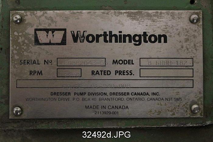 Used Worthington 9 FRBH-182 Pump #32492