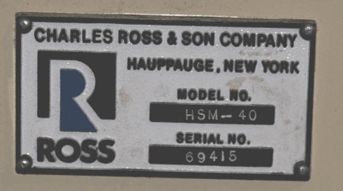Used 40 GALLON ROSS DOUBLE HELICAL MIXER/REACTOR – S/S – 35 PSI – JACKETED
