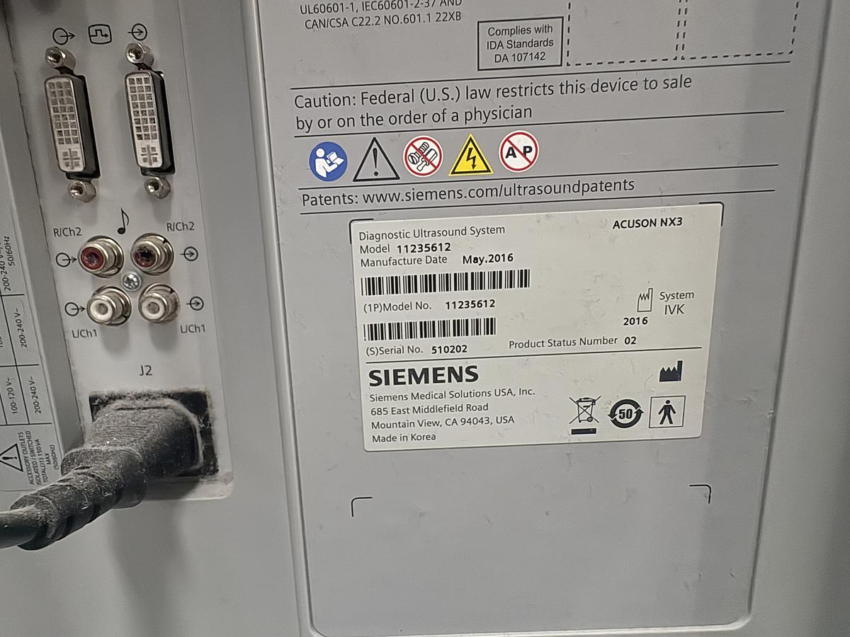 Used Siemens Acuson NX3 | 3 Probes & Printer | Tested |