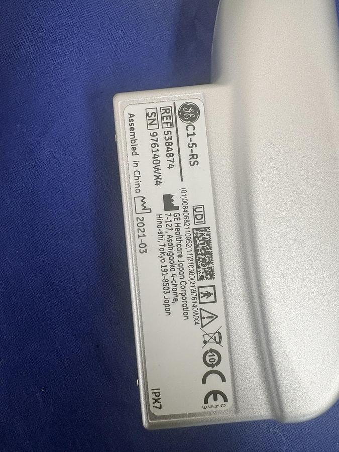 Used GE C1-5-RS Curved Array Ultrasound Probe | Tested | YOM: 2021