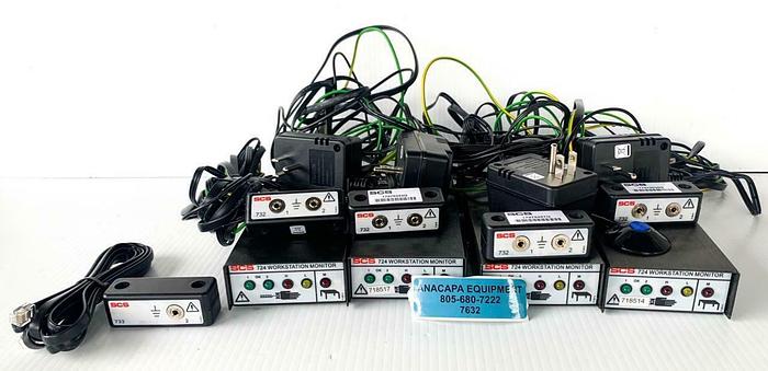 Used SCS 724 ESD WorkStation Monitor Lot of 4, SCS 732, AC Adapter (7632) W