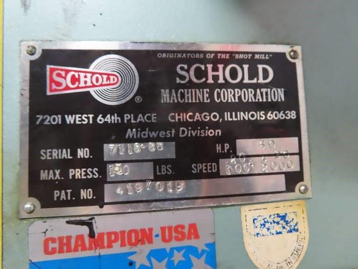 Used 60 HP SCHOLD CO-AXIAL HIGH SPEED DISPERSER WITH SLOW SPEED SWEEP