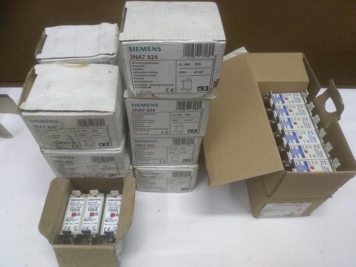 583 pezzi di fusibili NH nuovi da 6A a 1600A vari produttori merce insolvente come nuovi -80%