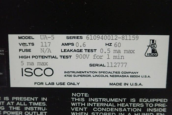 Used ISCO Model UA-5 Absorbance Fluorescence Detector