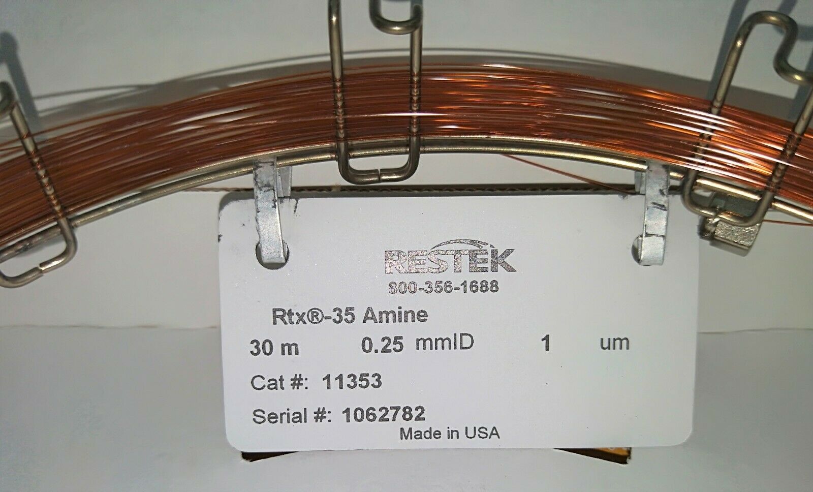 Used Restek Rtx-35 Amine (11353) Capillary Column - 30M x 0.25mm x 1µm