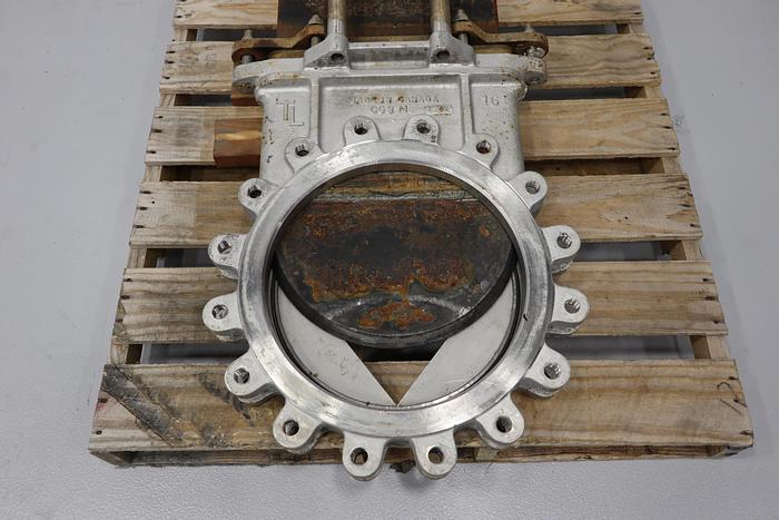 Used True Line 16" Hand Operated V-Port Knife Gate Valve #43838