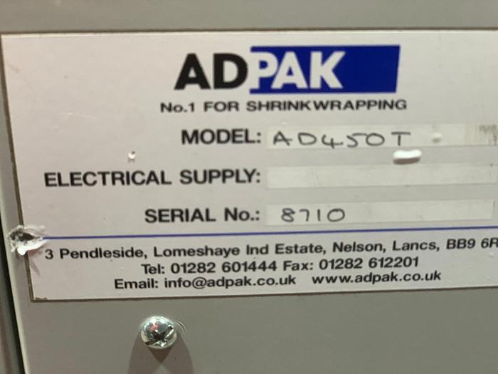 Used 2008 Adpak Smipack FP560A semi-automatic L-sealer and T450 Heat Tunnel