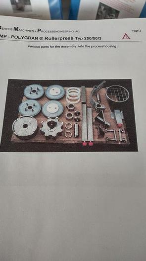 Used GERTEIS 3W POLYGRAN ROLLER COMPACTOR (#9876)