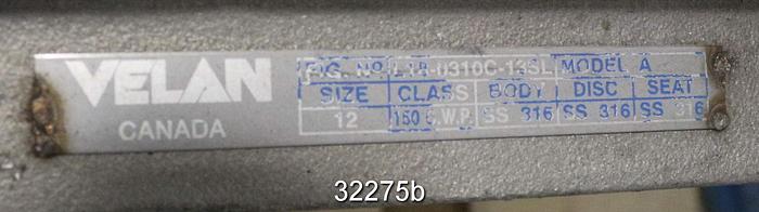 Used Velan 12" Hand Operated  Knife Gate Valve #32275