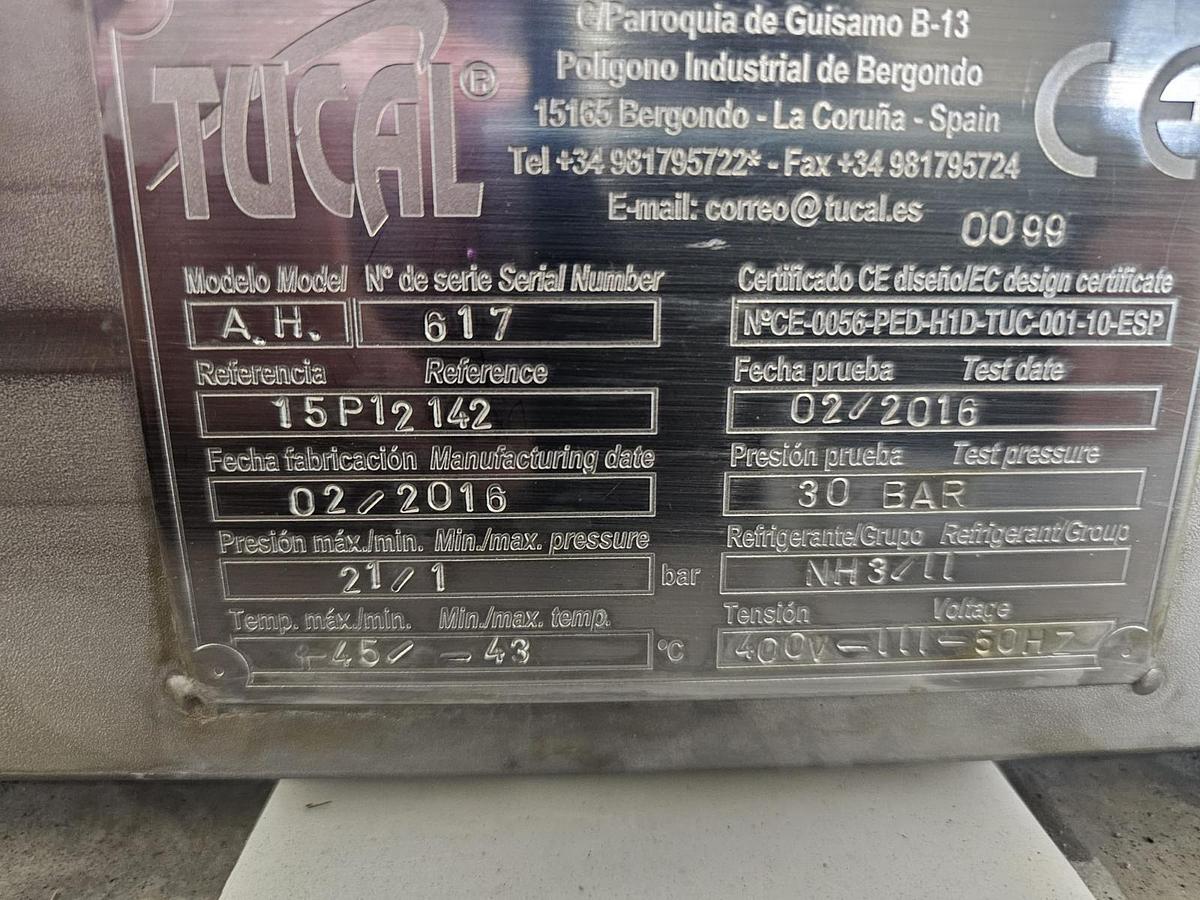 Used TUCAL A.H. Horizontal Plate Freezer