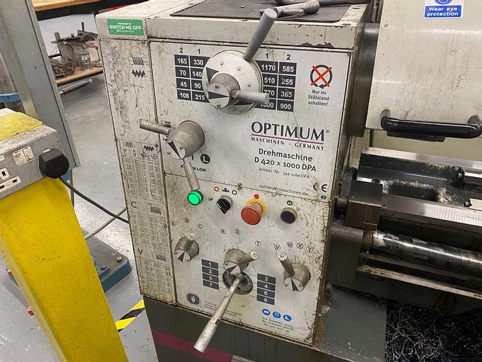 Used 2011 Optimum D420 x 1000DPA Manual Centre Lathe