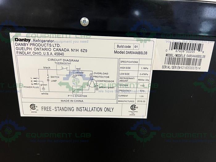 Used Danby DAR044A6BSLDB Undercounter Outdoor Mini Fridge / Refrigerator 4.4 Cu., Ft.