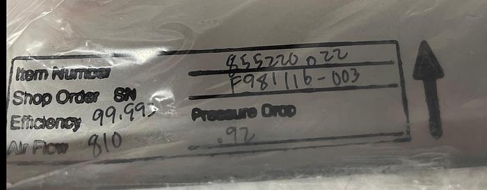 Used Camfil 01FS-20H23F12-5B-3-E-A-2D-0/00 High Capacity Filter 23x20,12