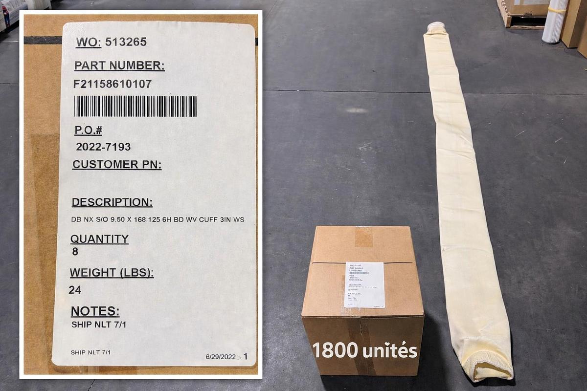 D'occasion Lot de 1 800 sacs filtrants industriels – 9.5 po × 168.125 po – Neufs