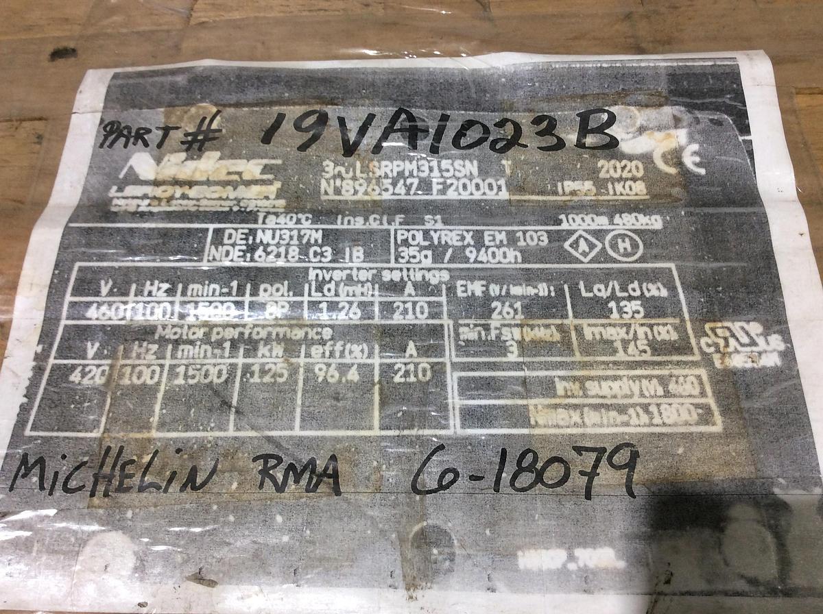 Used Industrial Leroy-Somer electric motor – 125 kW (168 HP) NEW