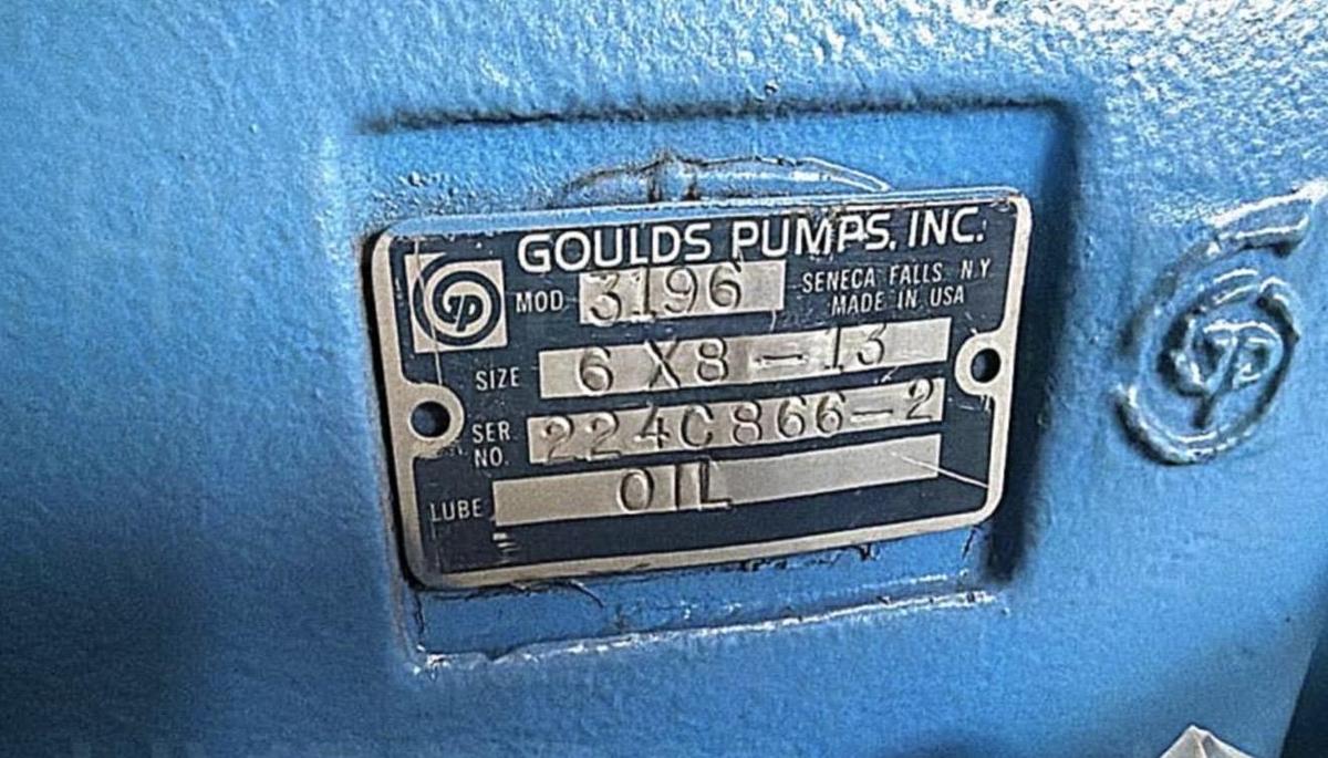 Used GOULDS PUMPS 3196 XLT-X CENTRIFUGAL PUMP 6 X 8 new