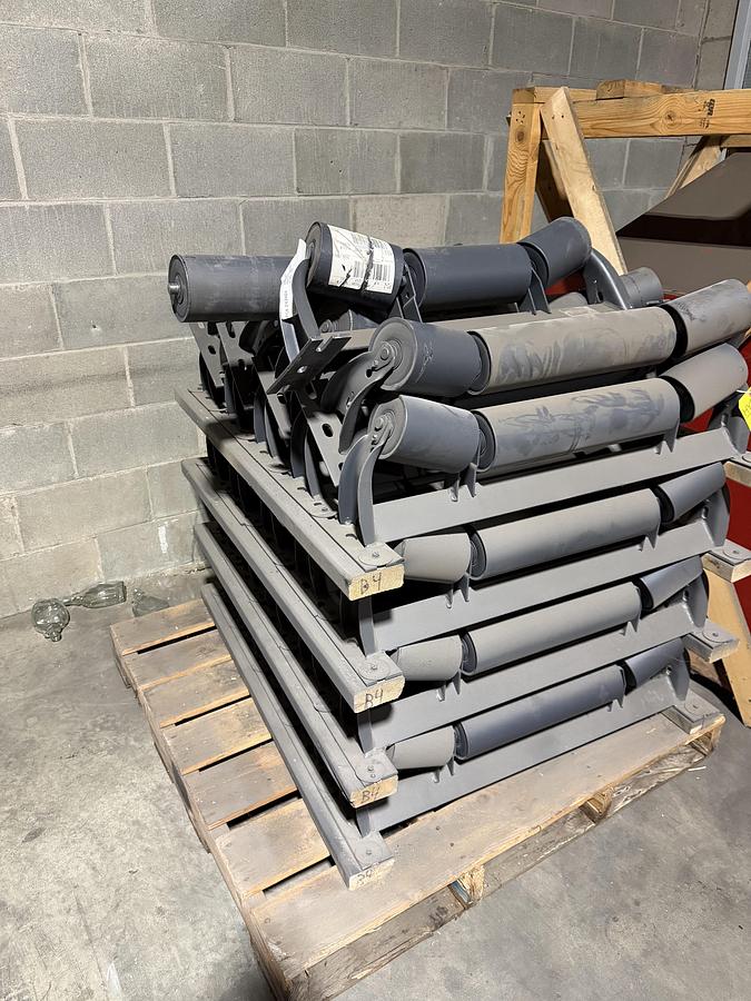 Used Heavy-Duty Steel Conveyor Rollers and Idlers 27 inch