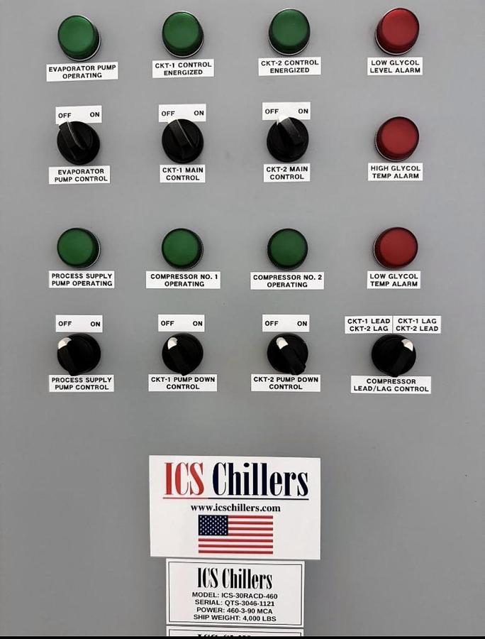 Used ICS Industrial Chiller Specialists Chiller, Model ICS-30RACD-460, (NEW)