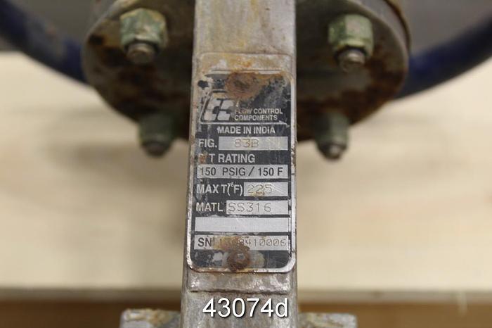 Used Flow Control Components 4" Hand Operated Knife Gate Valve #43074