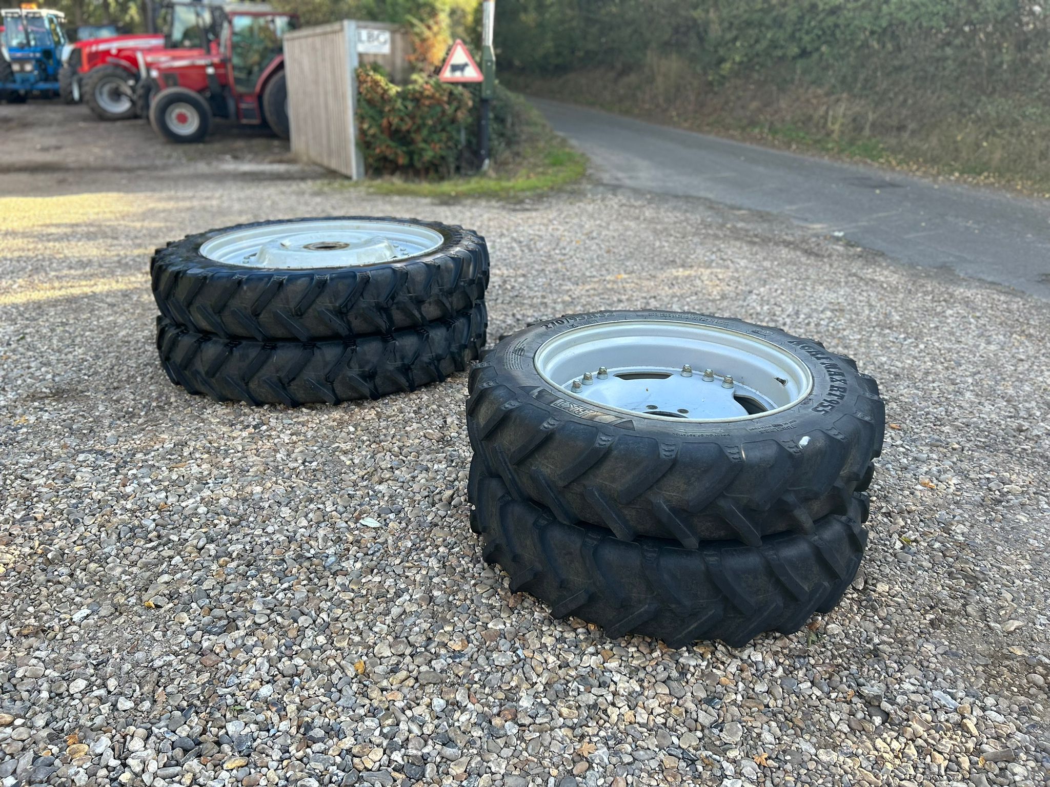 Used Set of Row Crop Wheels and BKT Tyres
