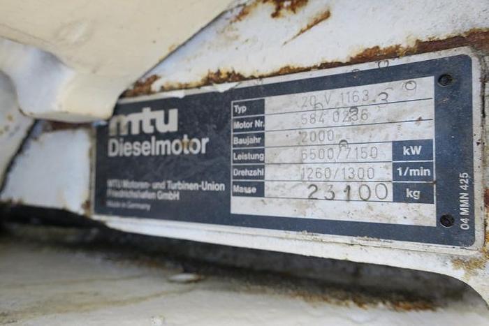 Used 2000 MTU 20V1163TB93 marine engine 10000 HP